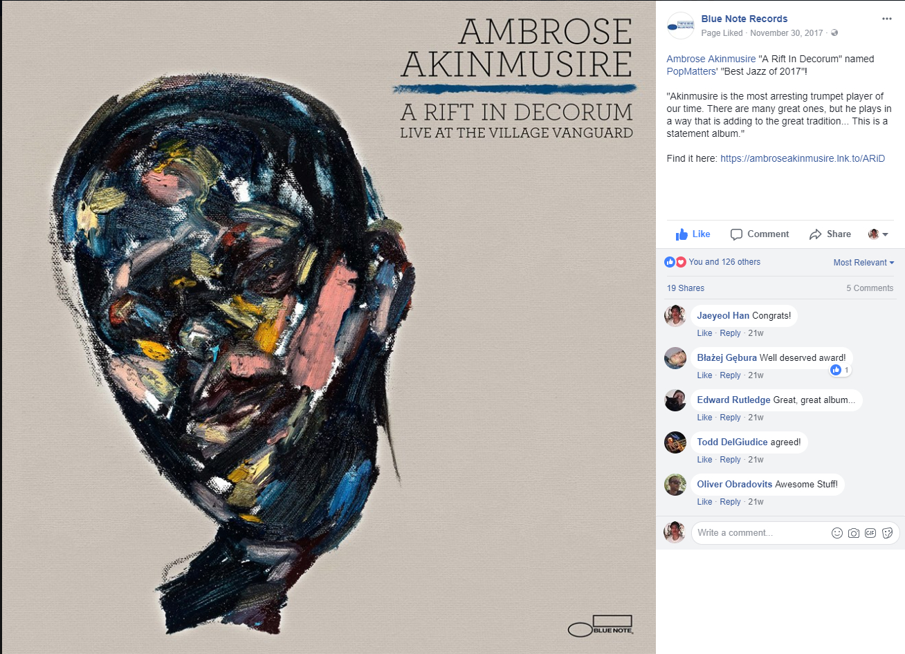 Album cover works for Ambrose Akinmusire - A Rift in Decorum